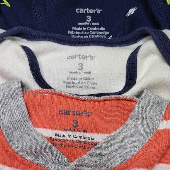 Carter's Baby Boy 3pc Short Sleeve Onesie Bodysuit Bundle Size 3M - Picture 2 of 7